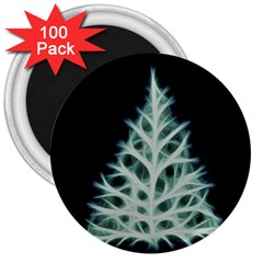 Christmas Fir, Green And Black Color 3  Magnets (100 Pack) by picsaspassion