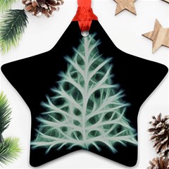 Christmas Fir, Green And Black Color Star Ornament (two Sides) 