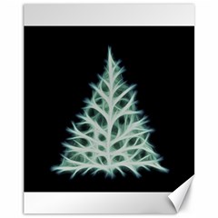 Christmas Fir, Green And Black Color Canvas 11  X 14   by picsaspassion