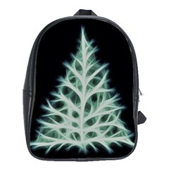 Christmas Fir, Green And Black Color School Bags (xl)  by picsaspassion