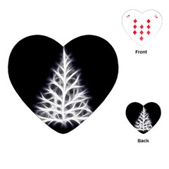 Christmas Fir, Black And White Playing Cards (heart) 