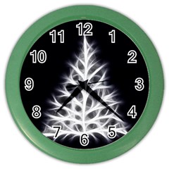 Christmas Fir, Black And White Color Wall Clocks by picsaspassion