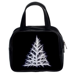 Christmas Fir, Black And White Classic Handbags (2 Sides) by picsaspassion