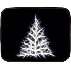 Christmas Fir, Black And White Fleece Blanket (mini) by picsaspassion