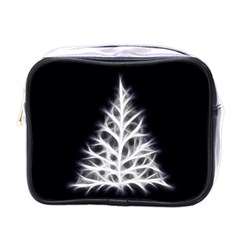 Christmas Fir, Black And White Mini Toiletries Bags by picsaspassion