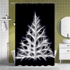 Christmas Fir, Black And White Shower Curtain 48  X 72  (small)  by picsaspassion