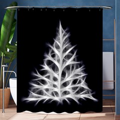 Christmas Fir, Black And White Shower Curtain 60  X 72  (medium)  by picsaspassion