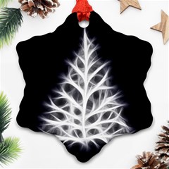 Christmas Fir, Black And White Snowflake Ornament (2-side)