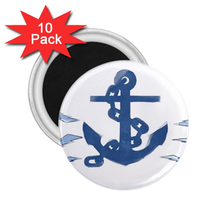 Blue Anchor,  Aquarel painting art 2.25  Magnets (10 pack) 