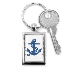 Blue Anchor,  Aquarel Painting Art Key Chains (rectangle) 