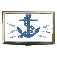 Blue Anchor,  Aquarel Painting Art Cigarette Money Cases by picsaspassion