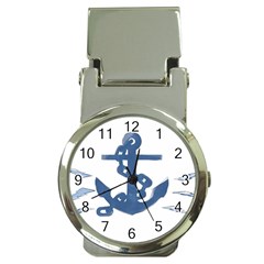 Blue Anchor,  Aquarel Painting Art Money Clip Watches