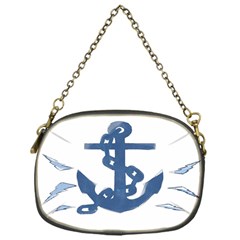 Blue Anchor,  Aquarel Painting Art Chain Purses (one Side) 