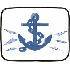 Blue Anchor,  Aquarel Painting Art Double Sided Fleece Blanket (mini) 