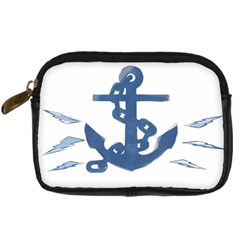 Blue Anchor,  Aquarel Painting Art Digital Camera Cases by picsaspassion