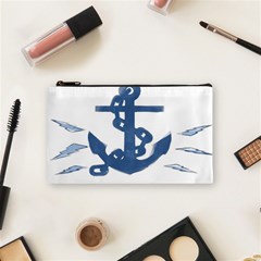 Blue Anchor,  Aquarel Painting Art Cosmetic Bag (small)  by picsaspassion