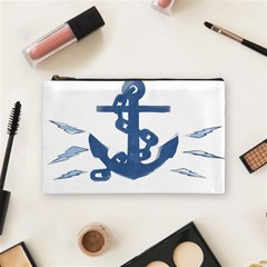 Blue Anchor,  Aquarel Painting Art Cosmetic Bag (medium)  by picsaspassion