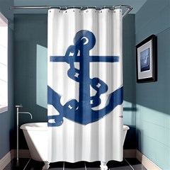 Blue Anchor,  Aquarel Painting Art Shower Curtain 36  X 72  (stall) 