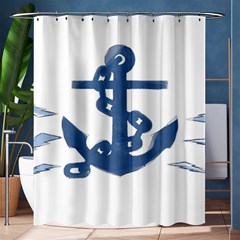 Blue Anchor,  Aquarel Painting Art Shower Curtain 60  X 72  (medium) 