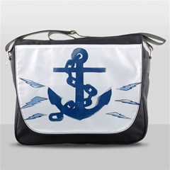 Blue Anchor,  Aquarel Painting Art Messenger Bags