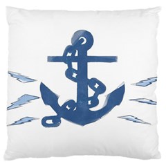 Blue Anchor,  Aquarel Painting Art Standard Flano Cushion Case (one Side) by picsaspassion