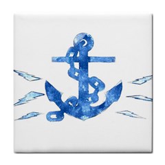 Anchor Aquarel Painting Art, Soft Blue Tile Coasters