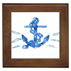 Anchor Aquarel Painting Art, Soft Blue Framed Tiles