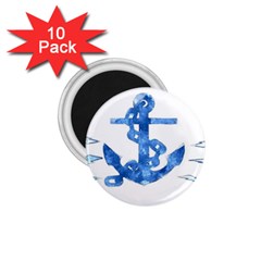 Anchor Aquarel Painting Art, Soft Blue 1 75  Magnets (10 Pack)  by picsaspassion