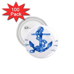 Anchor Aquarel Painting Art, Soft Blue 1 75  Buttons (100 Pack)  by picsaspassion