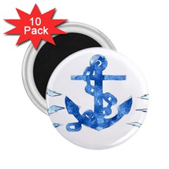 Anchor Aquarel Painting Art, Soft Blue 2 25  Magnets (10 Pack) 