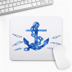 Anchor Aquarel Painting Art, Soft Blue Large Mousepads by picsaspassion