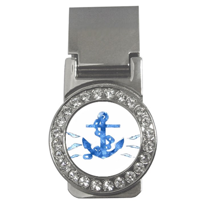 Anchor Aquarel painting art, soft blue Money Clips (CZ) 