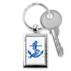 Anchor Aquarel Painting Art, Soft Blue Key Chains (rectangle)  by picsaspassion