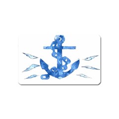 Anchor Aquarel Painting Art, Soft Blue Magnet (name Card)