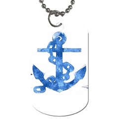 Anchor Aquarel Painting Art, Soft Blue Dog Tag (one Side)