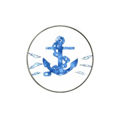 Anchor Aquarel Painting Art, Soft Blue Hat Clip Ball Marker (4 Pack)