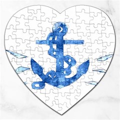 Anchor Aquarel Painting Art, Soft Blue Jigsaw Puzzle (heart)