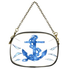 Anchor Aquarel Painting Art, Soft Blue Chain Purses (two Sides) 