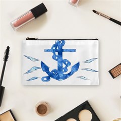 Anchor Aquarel Painting Art, Soft Blue Cosmetic Bag (small)  by picsaspassion