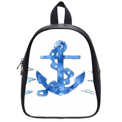 Anchor Aquarel Painting Art, Soft Blue School Bags (small) 