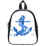 Anchor Aquarel painting art, soft blue School Bags (Small)  Front