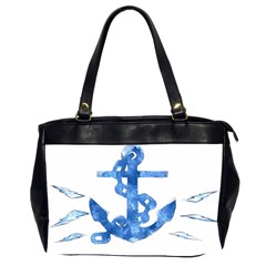 Anchor Aquarel Painting Art, Soft Blue Office Handbags (2 Sides) 