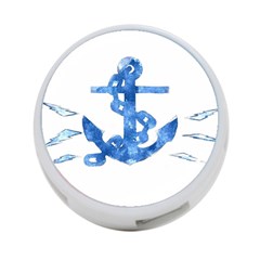 Anchor Aquarel Painting Art, Soft Blue 4-port Usb Hub (two Sides) 