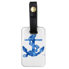 Anchor Aquarel Painting Art, Soft Blue Luggage Tags (one Side) 