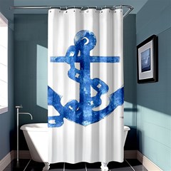 Anchor Aquarel Painting Art, Soft Blue Shower Curtain 36  X 72  (stall)  by picsaspassion