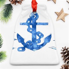 Anchor Aquarel Painting Art, Soft Blue Ornament (bell) 