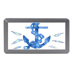 Anchor Aquarel Painting Art, Soft Blue Memory Card Reader (mini) by picsaspassion