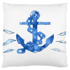 Anchor Aquarel Painting Art, Soft Blue Large Cushion Case (two Sides) by picsaspassion