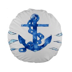 Anchor Aquarel Painting Art, Soft Blue Standard 15  Premium Round Cushions by picsaspassion