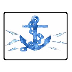 Anchor Aquarel Painting Art, Soft Blue Double Sided Fleece Blanket (small)  by picsaspassion